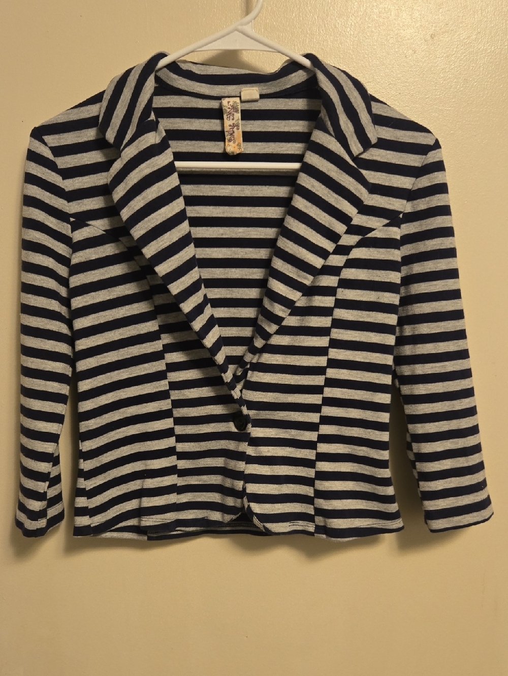 Sky Navy and Cream Striped Blazer